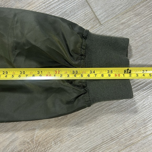 Vintage Phat Farm Bomber Jacket Mens Large Airborne Patches Dark Green Full Zip - Picture 15 of 15